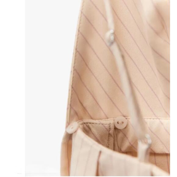 Zara‎ Sweetheart Pleated Sleeveless Babydoll Pinstripe Crop Top Size Large NWT - Picture 5 of 9